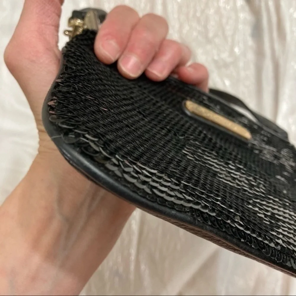 Michael kors black sequence wristlet mini bag